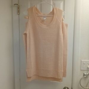 Peach Sweater with Adorable Shoulder Straps
